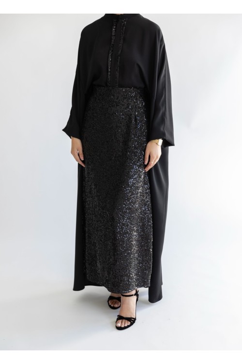 Jupe Sofya à sequin noire