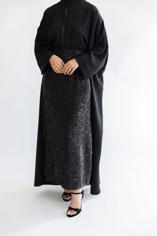 Jupe Sofya à sequin noire
