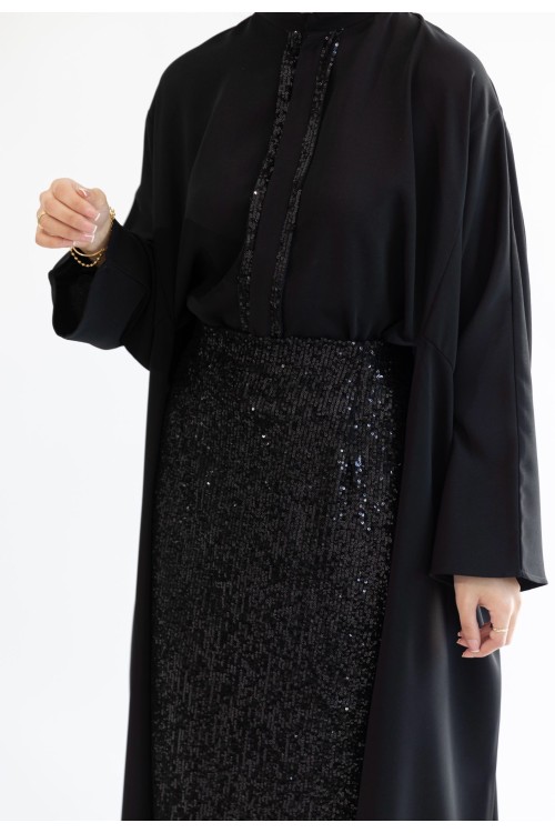Jupe Sofya à sequin noire