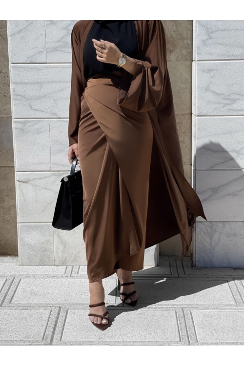 Ensemble jupe Carmela marron chocolat mate