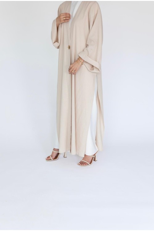 Abaya Essentiel en lin beige