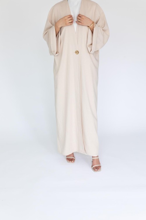 Abaya Essentiel en lin beige