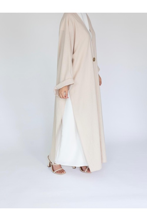 Abaya Essentiel en lin beige