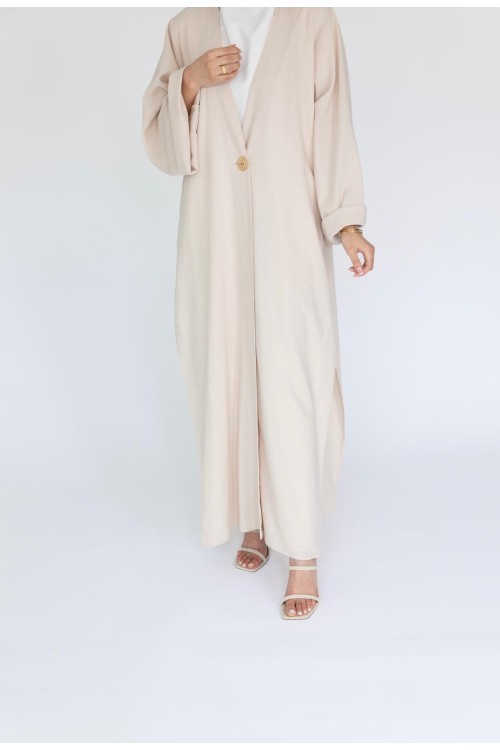 Abaya Essentiel en lin beige