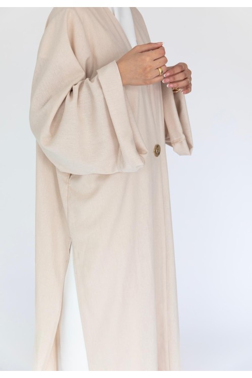 Abaya Essentiel en lin beige