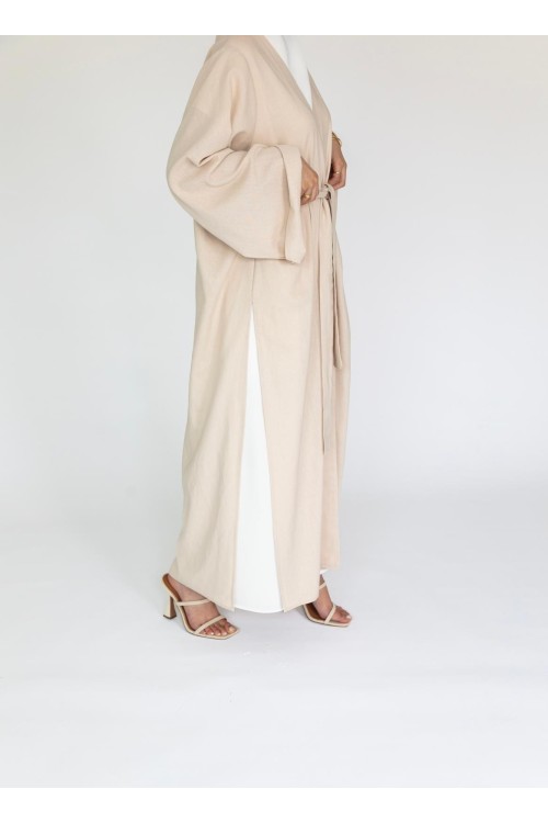 Abaya Essentiel en lin beige