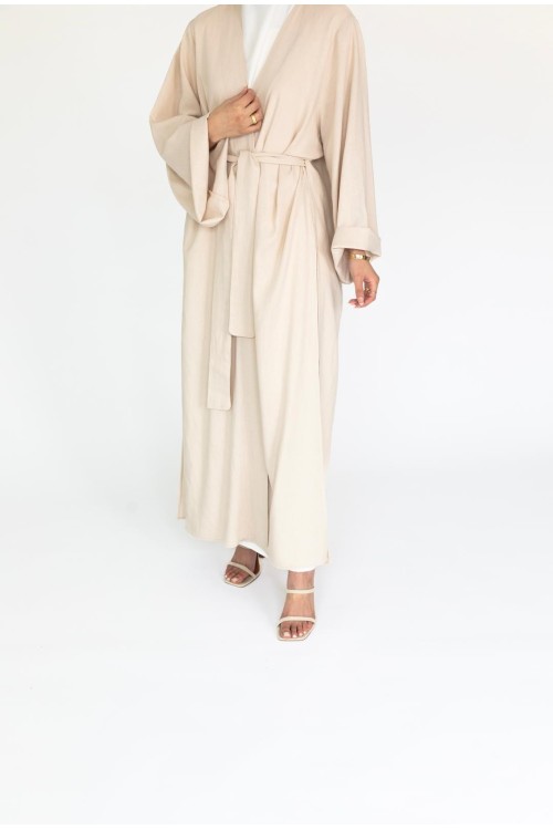 Abaya Essentiel en lin beige