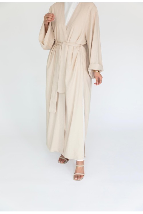 Abaya Essentiel en lin beige