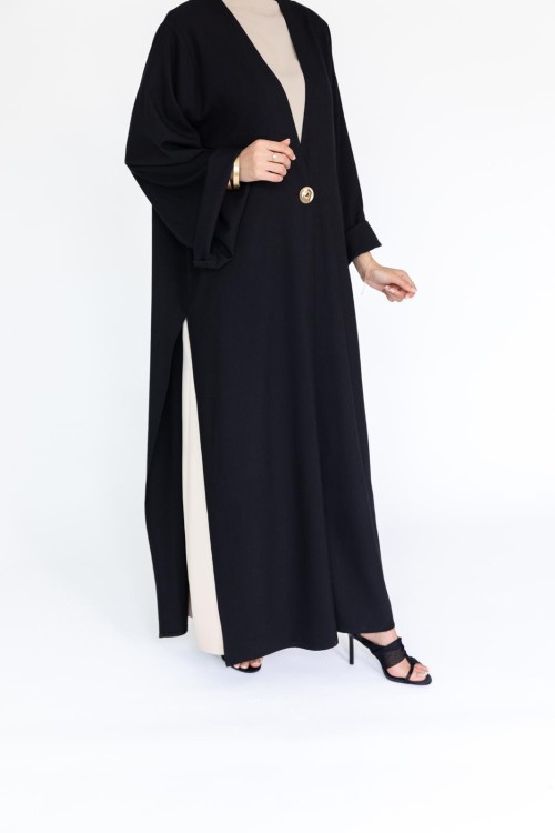 Abaya Essential en lin noire