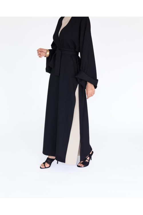 Abaya Essential en lin noire
