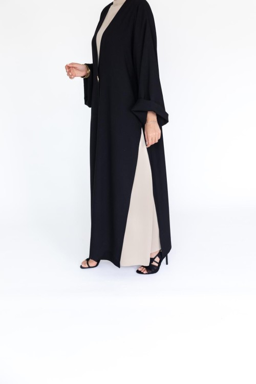 Abaya Essential en lin noire