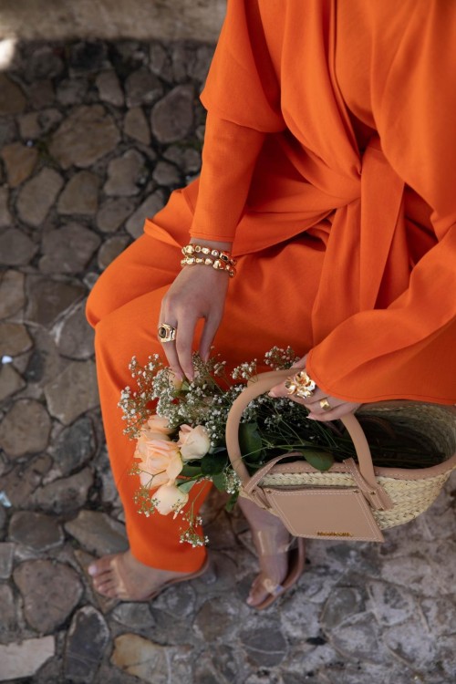 Ensemble Anita en lin orange