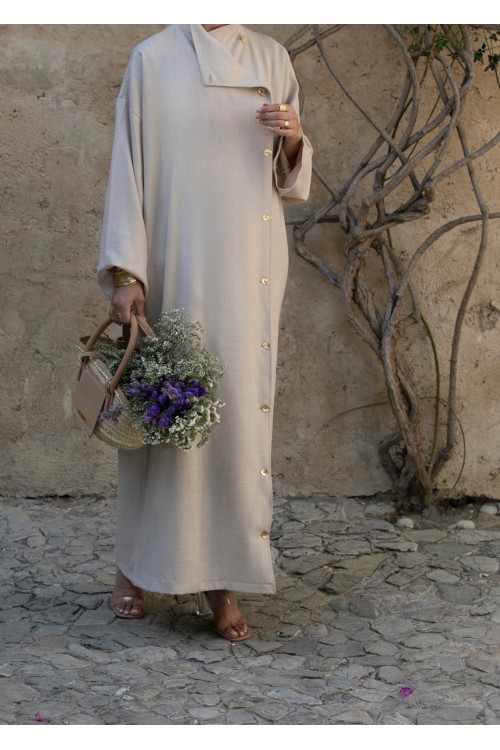 Robe Celyn en lin beige