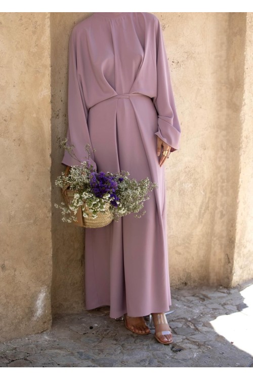 Robe Carmen vieux rose