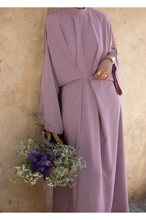 Robe Carmen vieux rose