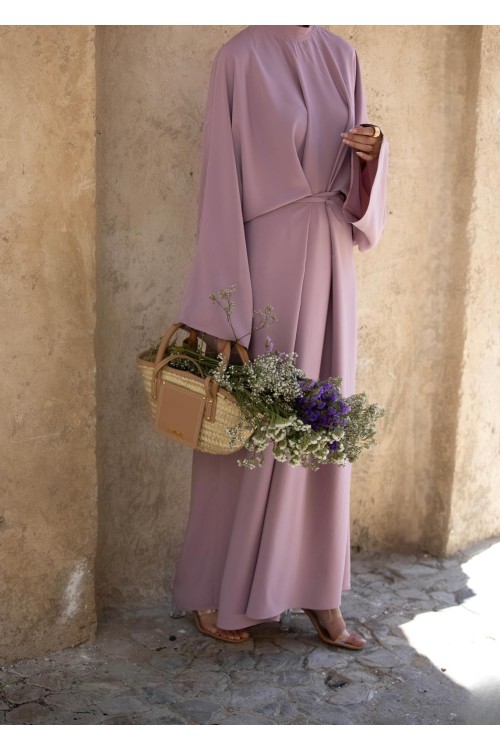 Robe Carmen vieux rose