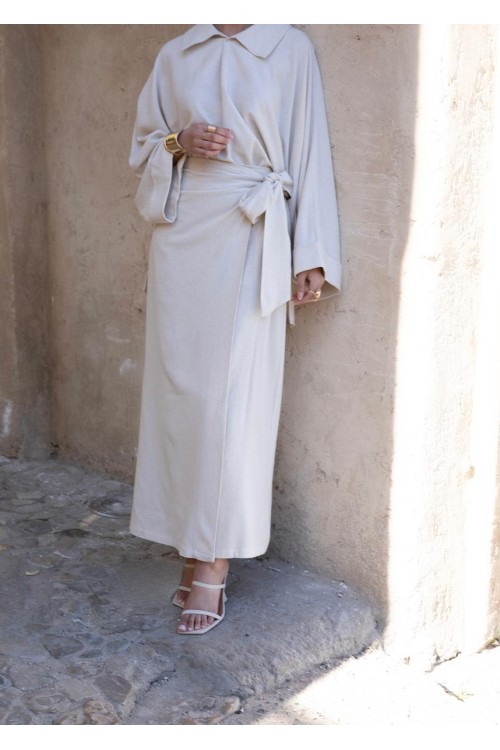 Jupe Rita en lin beige