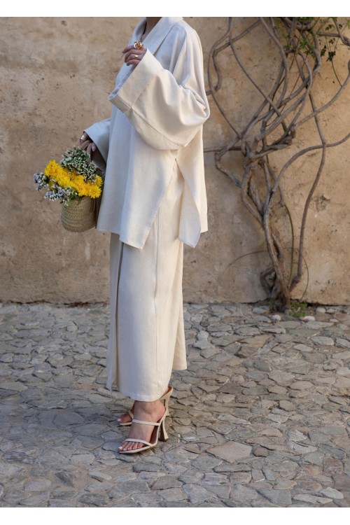 Jupe Rita en lin beige