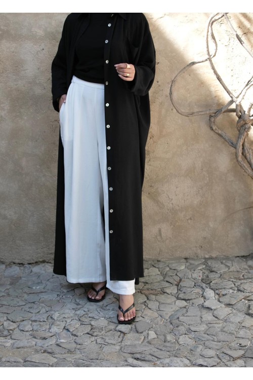 Robe chemise Livia en lin noire