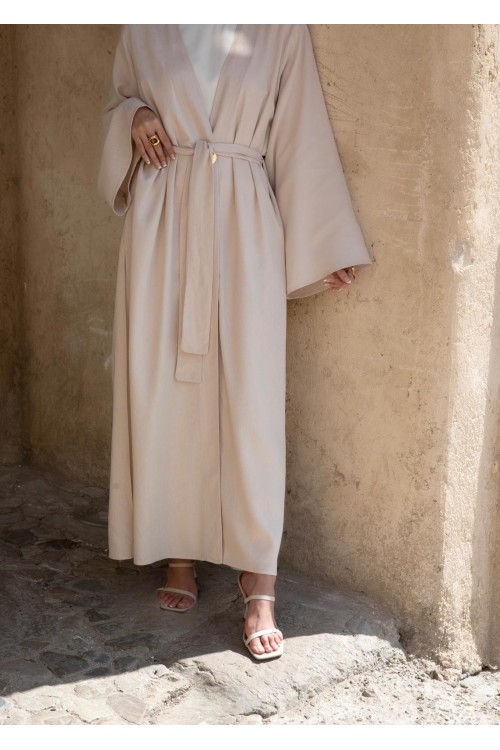 Abaya Essentiel en lin beige