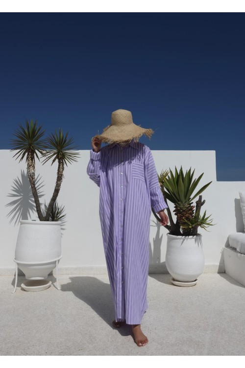 Robe chemise Livia en lin Lilas