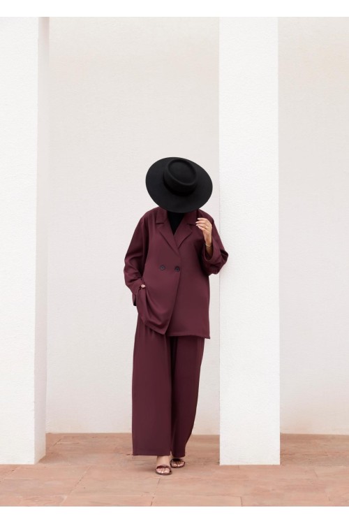 Ensemble Carmen burgundy