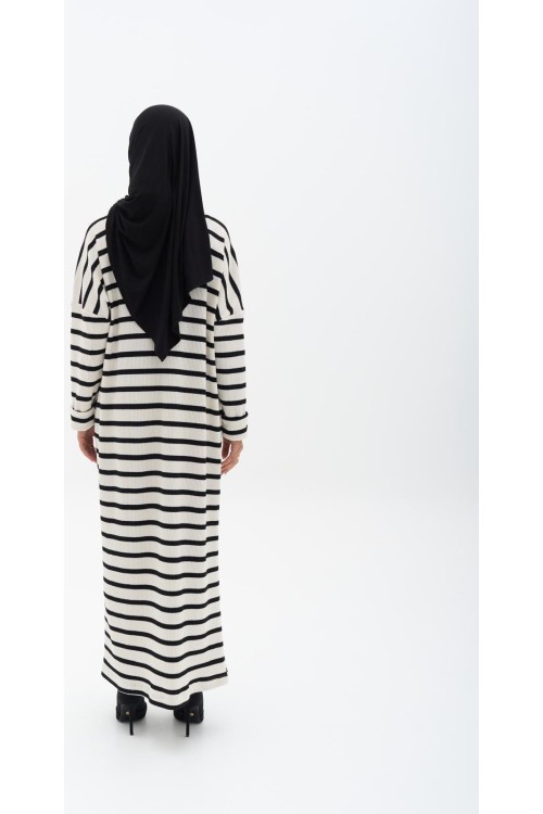 Robe côtelée rayée