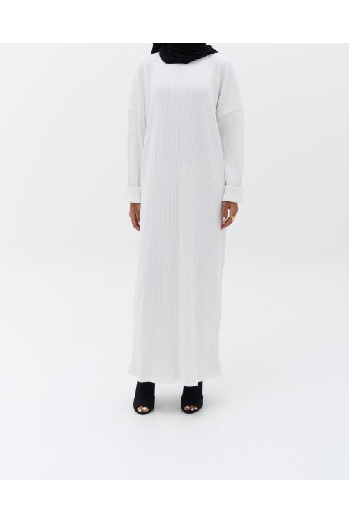 Robe côtelée blanche