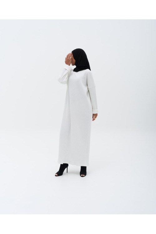 Robe côtelée blanche
