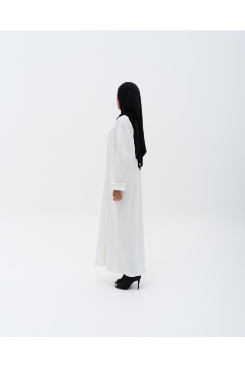Robe côtelée blanche