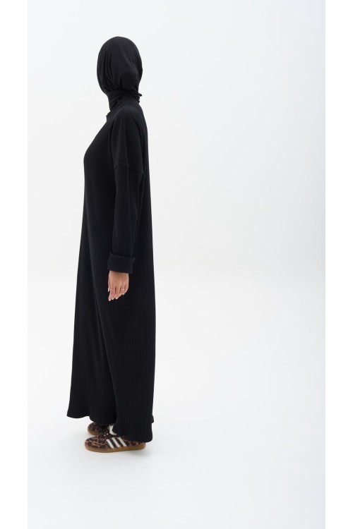 Robe côtelée noire