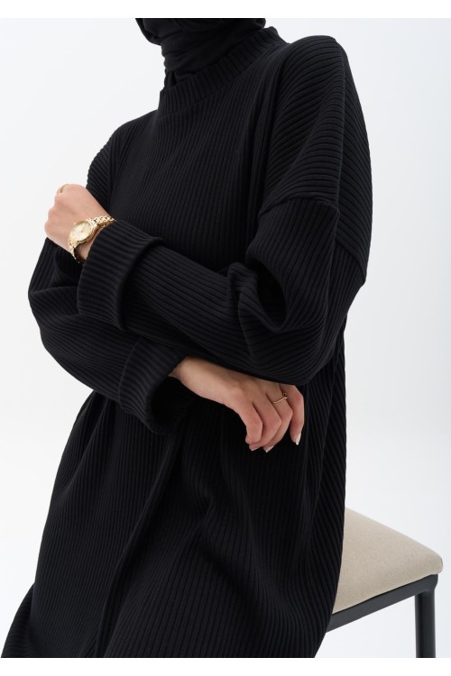 Robe côtelée noire