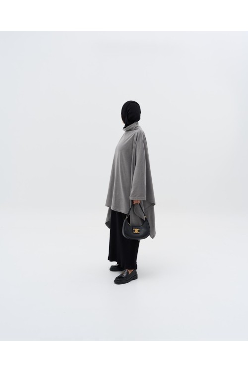 Cape Poncho grise