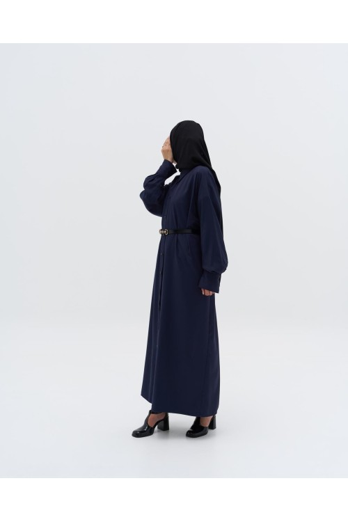 Robe chemise Émilie bleu nuit