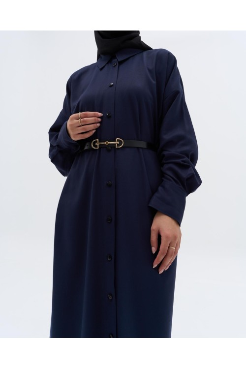 Robe chemise Émilie bleu nuit