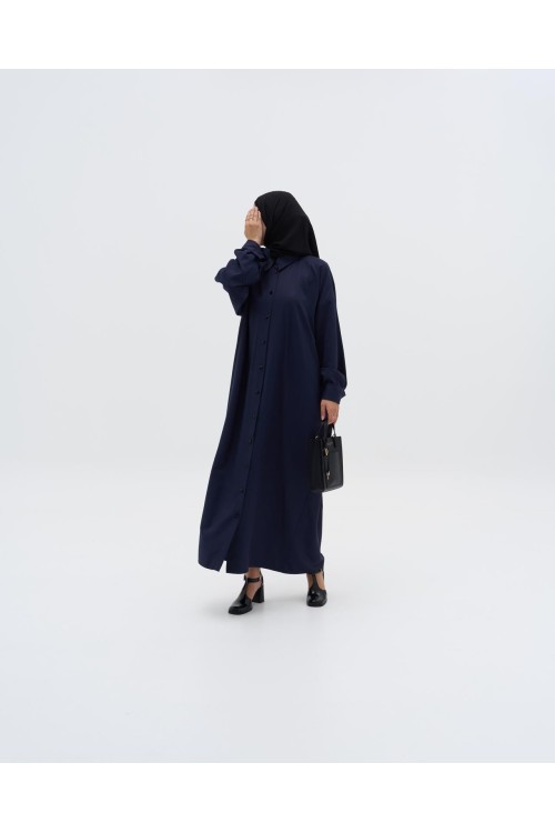Robe chemise Émilie bleu nuit