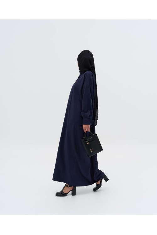 Robe chemise Émilie bleu nuit