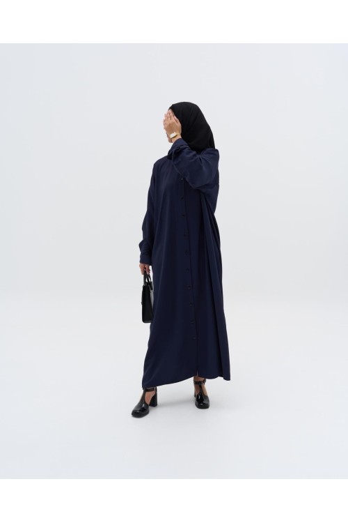 Robe chemise Émilie bleu nuit