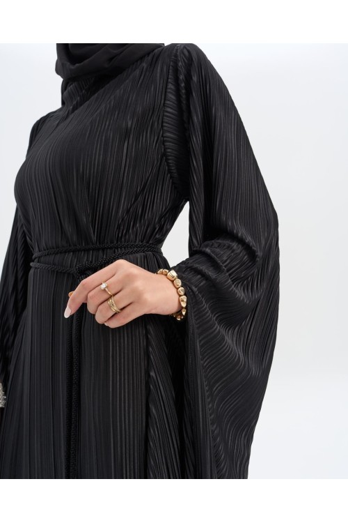 Robe plissée Syna noir