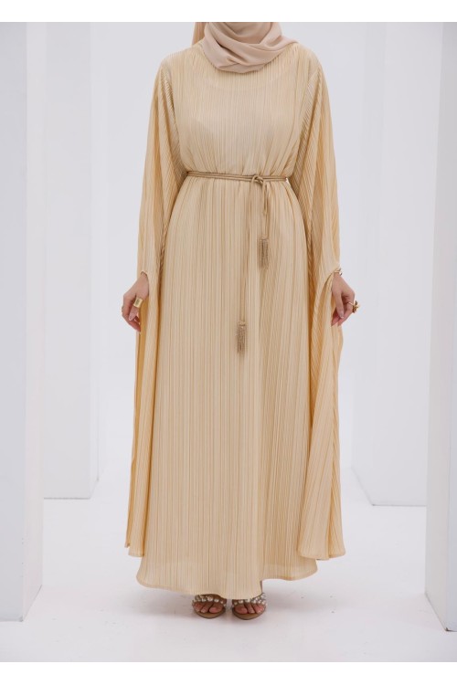 Robe plissée Syna beige