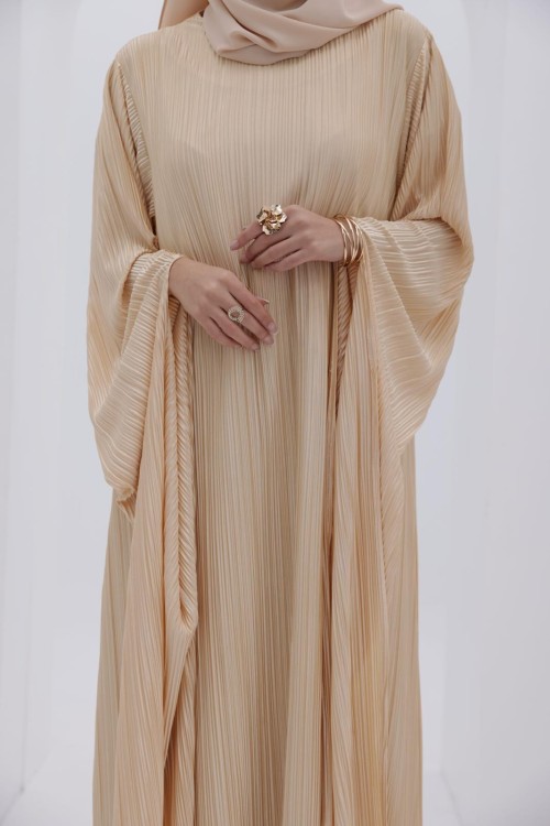 Robe plissée Syna beige