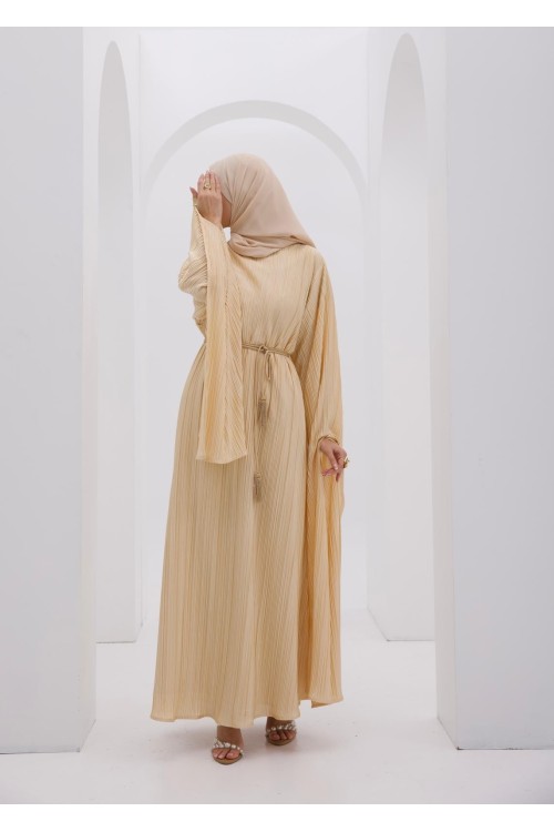 Robe plissée Syna beige
