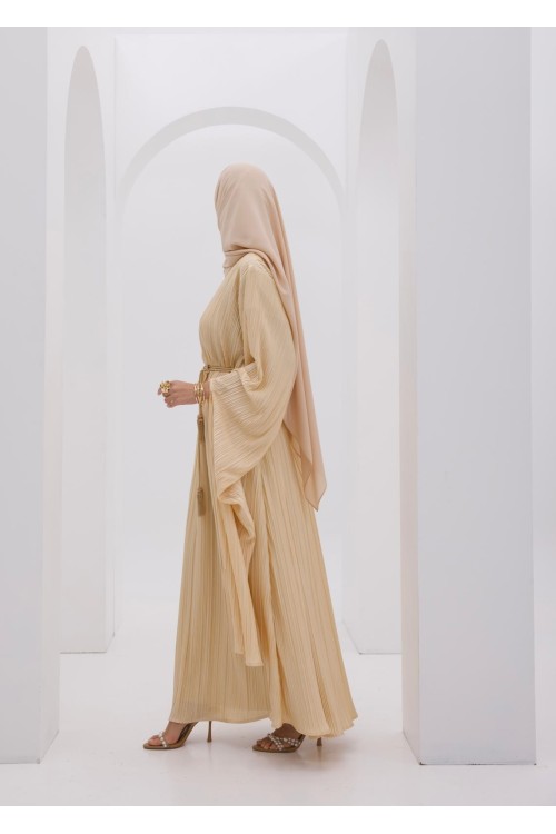 Robe plissée Syna beige