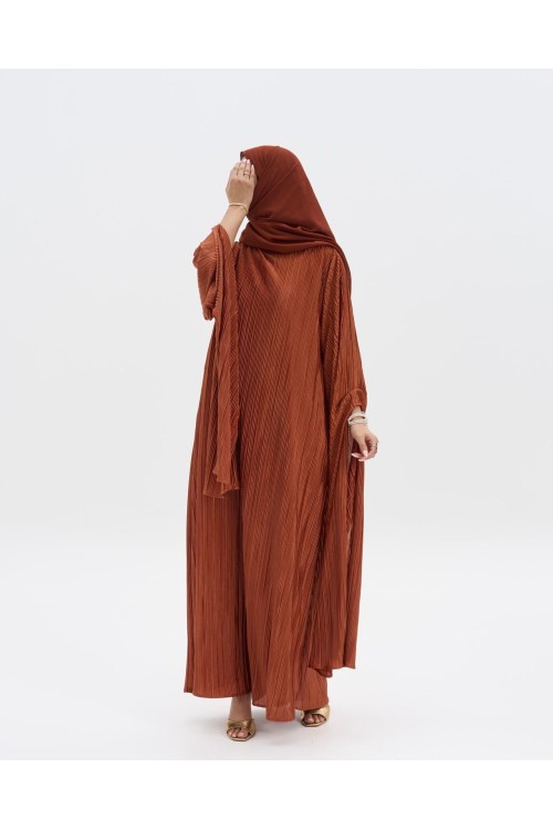 Robe plissée Syna terracotta