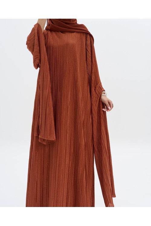 Robe plissée Syna terracotta