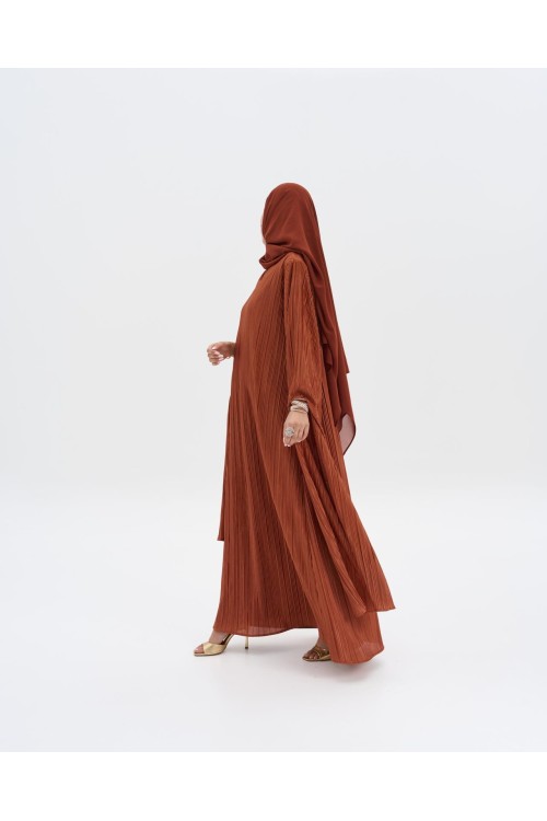 Robe plissée Syna terracotta