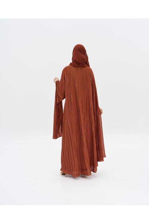 Robe plissée Syna terracotta