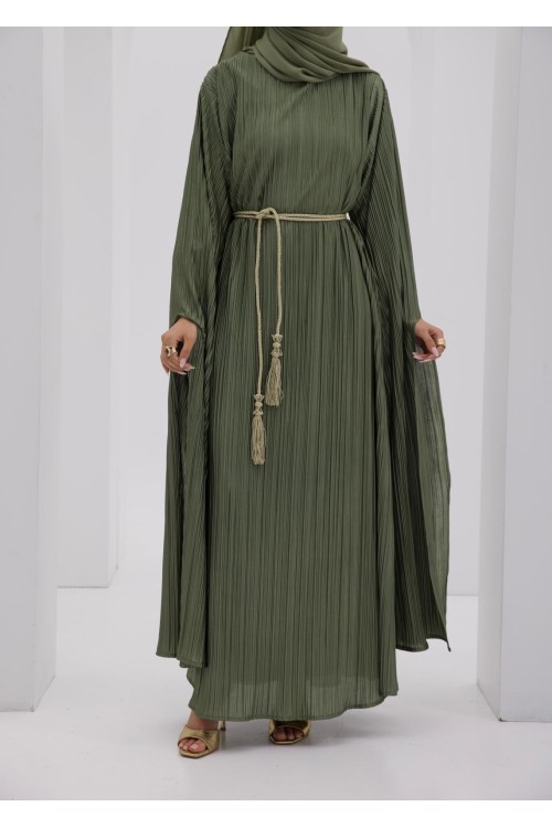 Robe plissée Syna olive