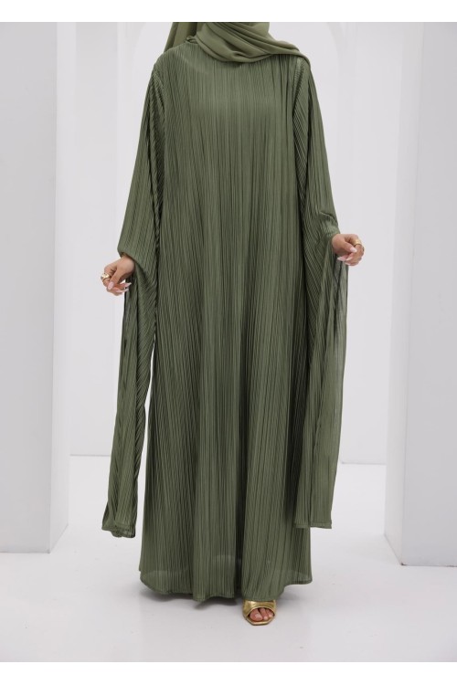 Robe plissée Syna olive