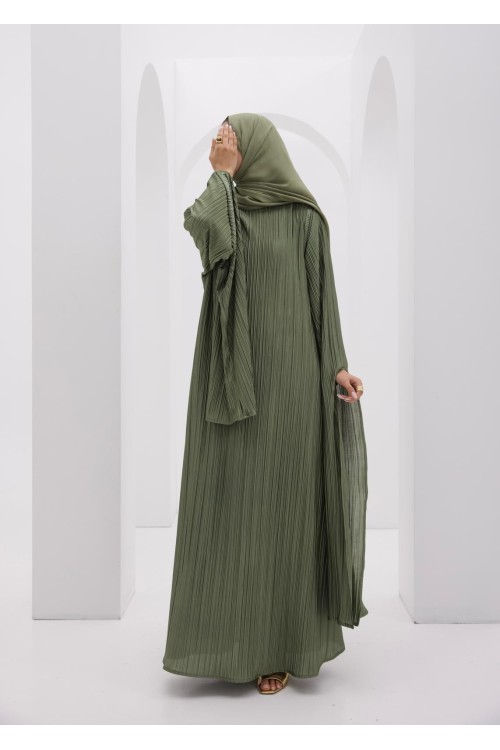 Robe plissée Syna olive